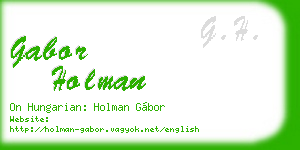 gabor holman business card